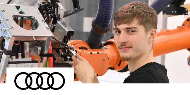 Firmenlogo und Foto vom Beruf