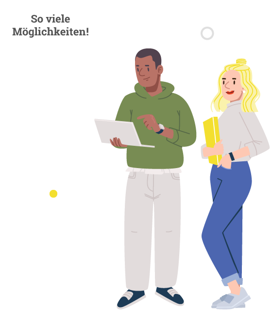 Zeichnung mit zwei Jugendlichen